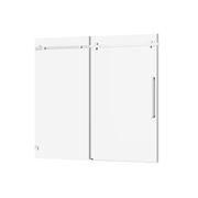 Goodyo Frameless Bathtub Door, Sleek Silent Sliding Glass Door, Chrome, Tempered Glass, 60' W x 58' H