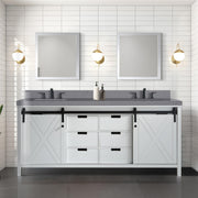 White Double Bath Vanity 80 in. W x 22 in. D