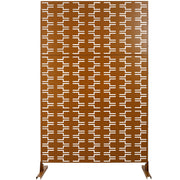 Outdoor & Indoor Privacy Screen Metal Privacy Screen 76' H×48' W, Freestanding Decorative Privacy Screen for Deck Balcony Patio, Privacy Fence Panels for Outside Lawn Garden PS112 BROWN