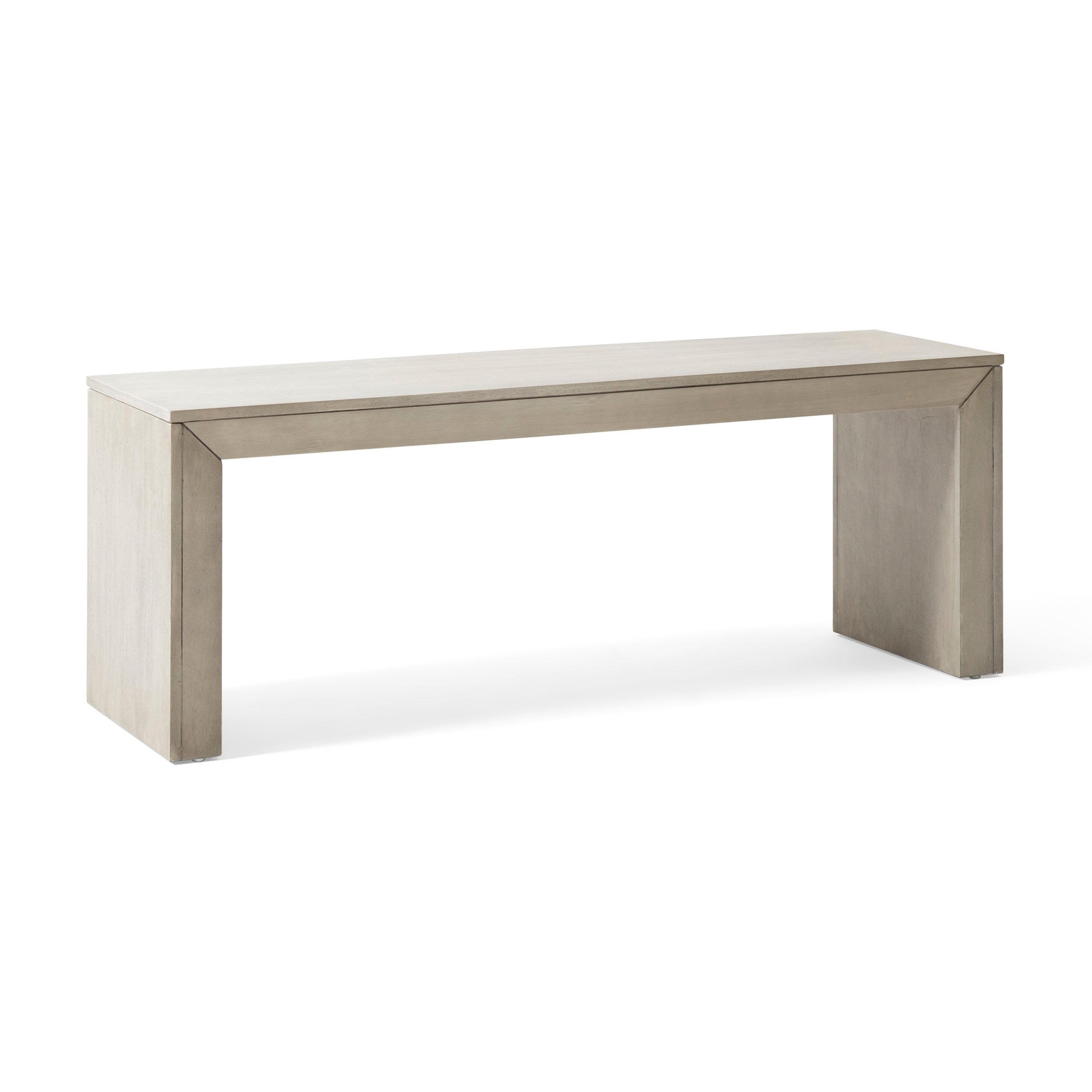 Acacia Wood Dining Bench, Light Gray Oak Finish, Farmhouse Style, 48x15x18 Inches