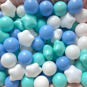 Ball Pit Star Balls 1000 Count for Kids, Colorful Phthalate Free BPA Free Baby Toddler Play Balls for Kids Toddlers - Safe, Crushproof, Lightweight, Durable Spheres-Blue&White