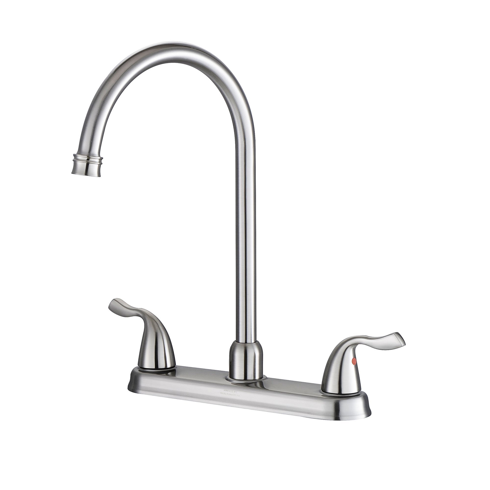 Stainless Steel Kitchen Sink Faucet with 2 Handles, Brushed Nickel Finish, 3-Hole Installation