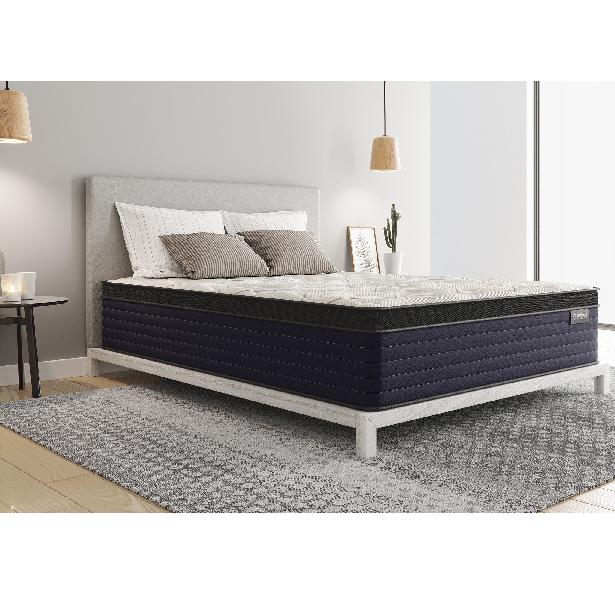 Diamond Cleo Cool Copper ulta supportive, pressure relief Memory Foam Hybrid with luxurious Euro-Top 14' - Firm Feel (Queen), Greenguard Gold Certified, Made in the USA, White Label Ready