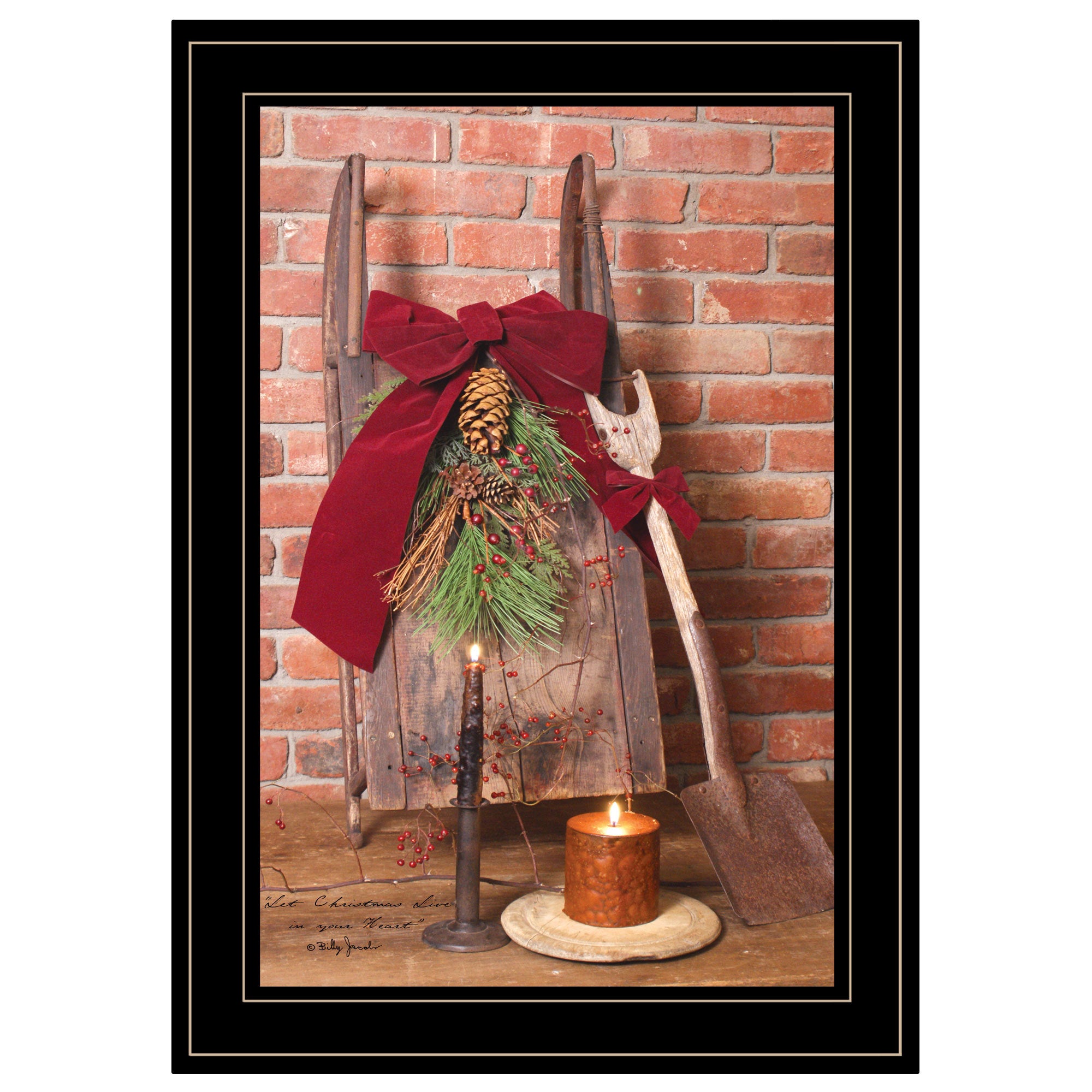 'Let Christmas Live' by Billy Jacobs, Ready to Hang Framed Print, Black Frame