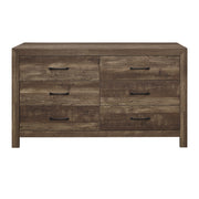 Rustic Brown Finish 1pc Dresser Black Handles Wooden Funiture Rustic Style