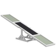 PawHut Wooden Dog Agility Seesaw for Training and Exercise, Platform Equipment Run Game Toy, Weather Resistant Pet Supplies, 71' L x 12' W x 12' H, White