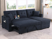 Sectional Sofa Bed L-Shaped Sofa Couch Bed with USB Port, Reversible Sofa Couch Sleeper with Pull Out Bed, Chaise with Storage, Pull Out Couch for Living Room