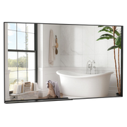 60'x40' Oversized Modern Rectangle Bathroom Mirror with Black Frame Decorative Large Wall Mirrors for Bathroom Living Room Bedroom Vertical or Horizontal Wall Mounted mirror with Aluminum Frame