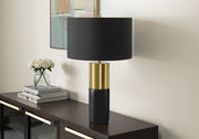Lighting, 25'h, Table Lamp, Black Concrete, Black Shade, Contemporary