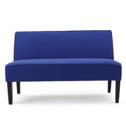 Contemporary Loveseat with Upholstered Fabric and Birch Wood Legs