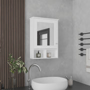 Vina Medicine Cabinet with Mirror Door 29' High Cabinet Organizer with Three concealed Shelves and Two Open shelves  for Bathroom, Kitchen, Mudroom