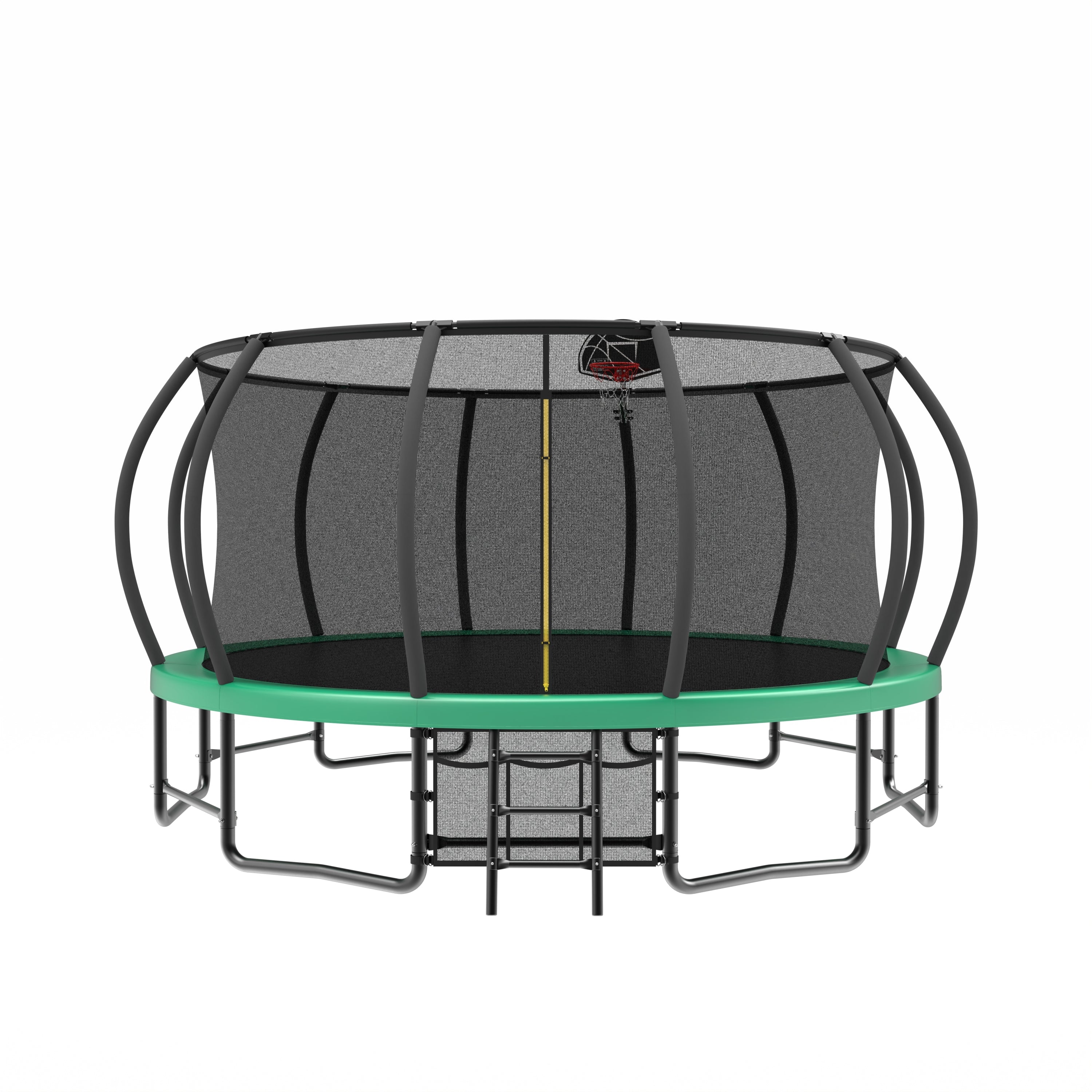 15FT Trampoline with Basketball Hoop - Recreational Trampolines with Ladder ,Shoe Bag and Galvanized Anti-Rust Coating