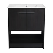 Modern Freestanding 30' Bathroom Vanity with Ceramic Sink, Soft Closing Doors, Plywood Cabinet