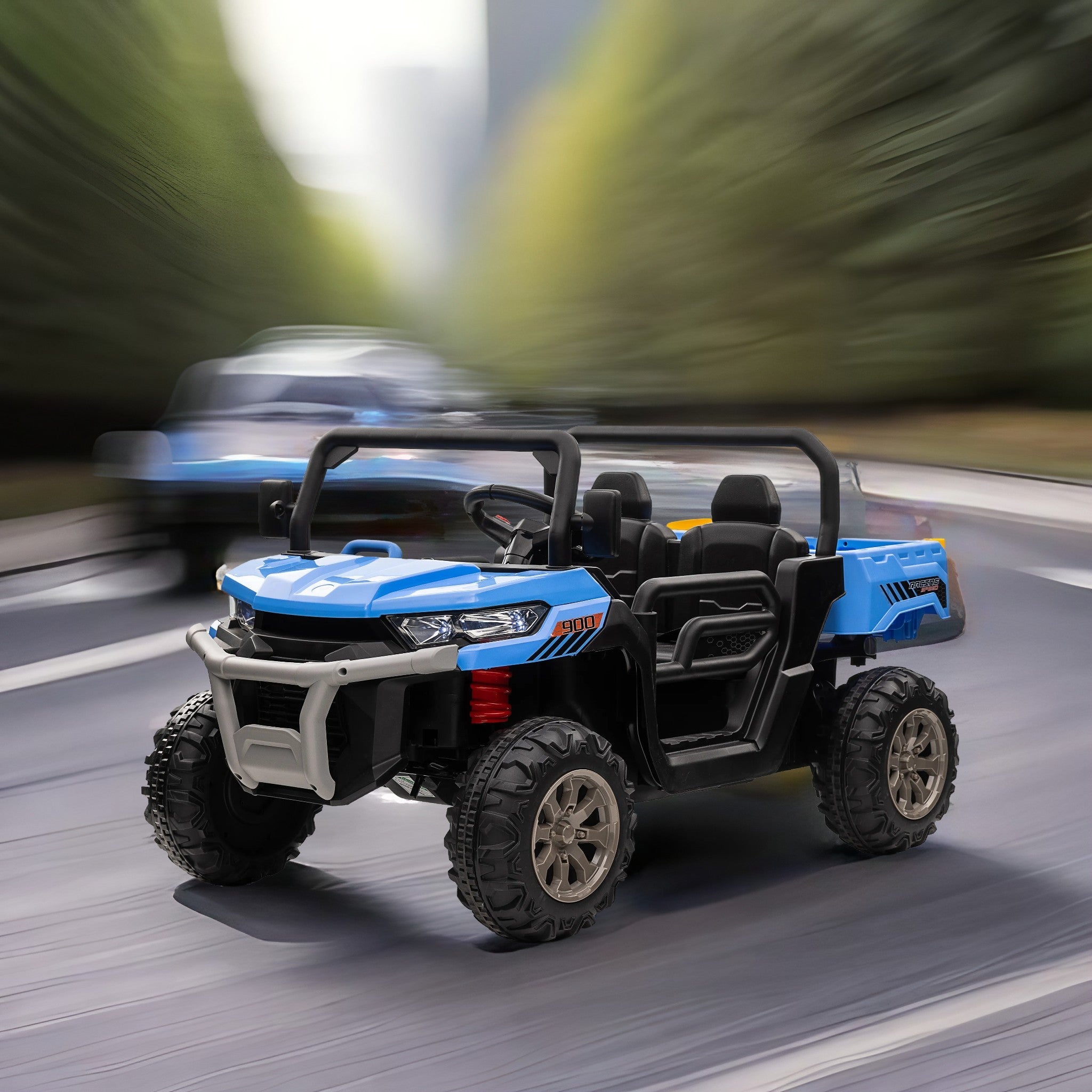 24V Ride On Truck 2 Seater Ride On UTV with 2x200W Motor Ride On Dump Truck with Dump Bed/Shovel Ride On Car with Remote Control Electric Vehicle with  Non-slip tyre for Boys Girls