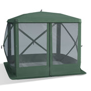 Outsunny Pop Up Camping Canopy Gazebo Screen Shelter Tent with Single Person Easy Set-Up, Ventilating Mesh, Portable Carry Bag for Outdoor Camping Party Event, 7x7FT, Green
