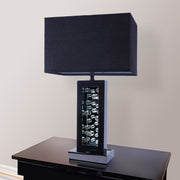 Modern Unique Glass Bubble Column Clean Rectangular Shade 1pc Lamp Ambient Glow Black Nickel LED