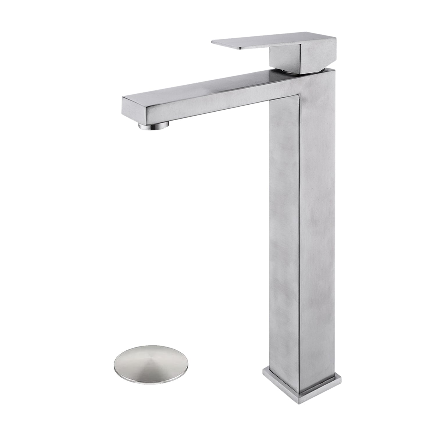 Bathroom Sink Single Handle Faucet with Pop-Up Drain (No Overflow)