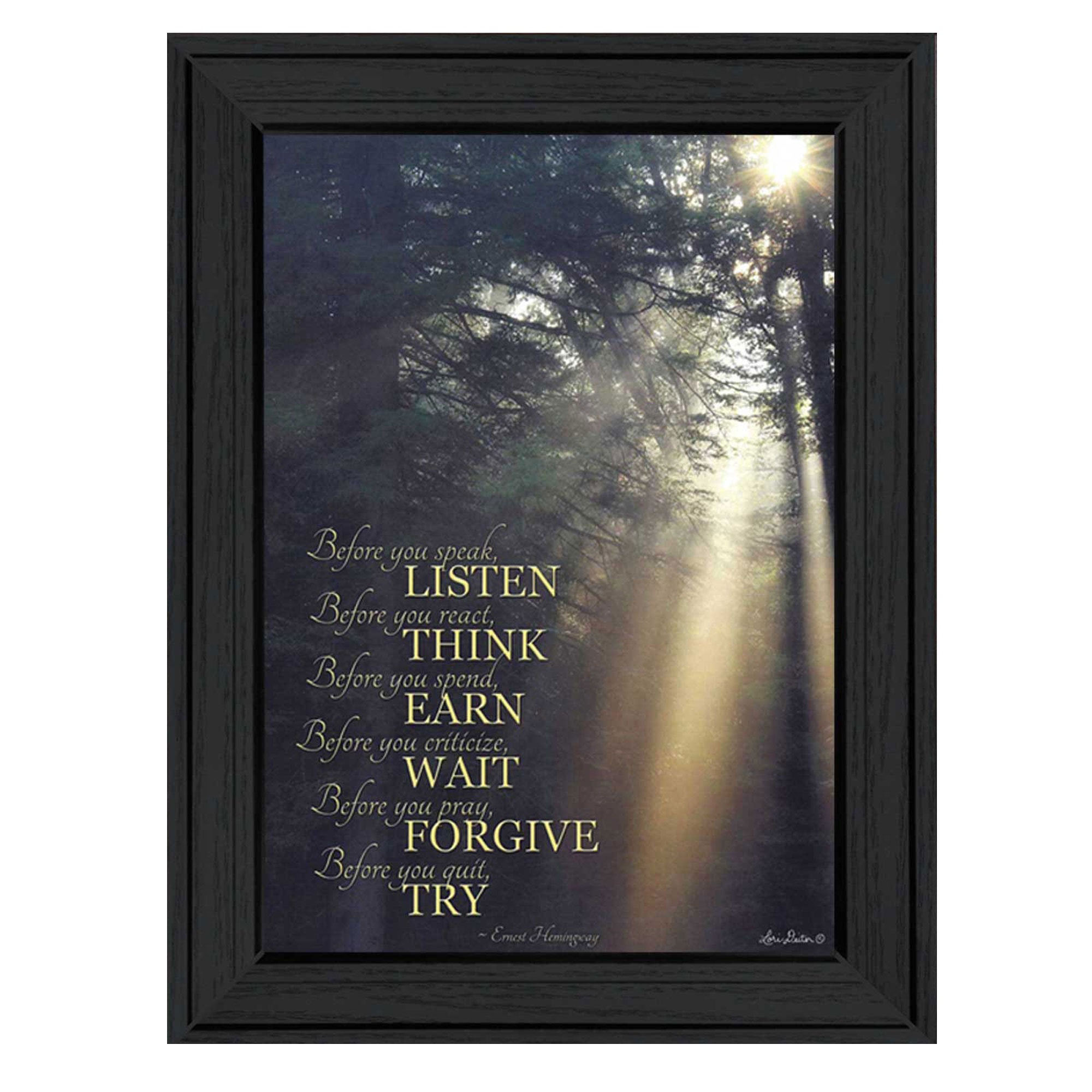 'Before You' By Lori Deiter, Printed Wall Art, Ready To Hang Framed Poster, Black Frame