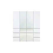 Elise Modular Wood Closet System with Mirror in White Finish, Durable Melamine and Wood, Customizable Storage