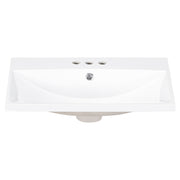24' Single Bathroom Basin Sink, Vanity Top Only, 3-Faucet Holes, Resin