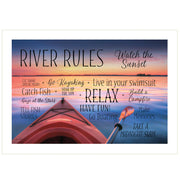 'River Rules' by Lori Deiter, Ready to Hang Framed Print, White Frame