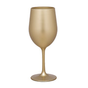 LeadingWare Metallic Gold Plastic Wine Glasses Set of 4, BPA-Free, Unbreakable 12oz Acrylic Wine Glasses