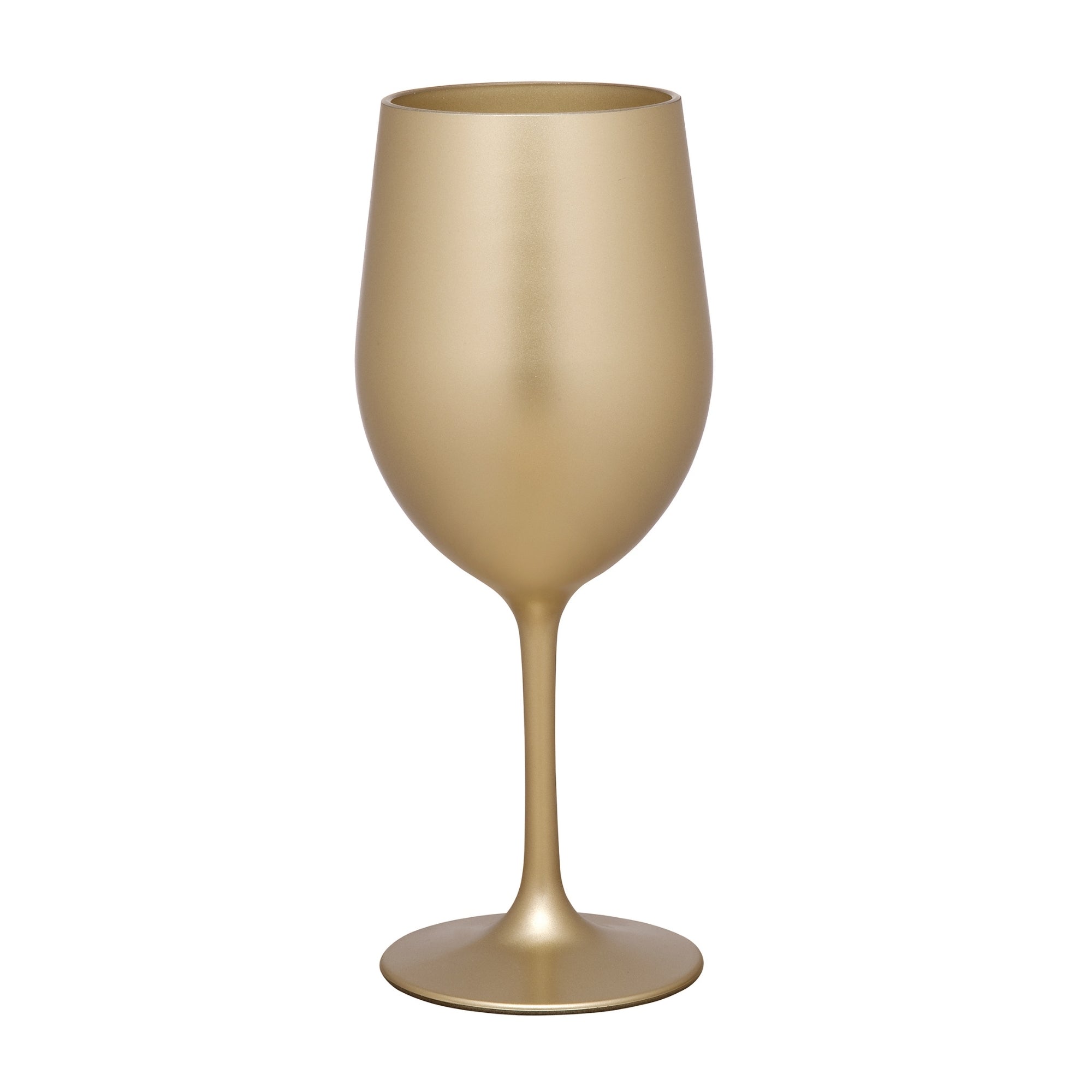 LeadingWare Metallic Gold Plastic Wine Glasses Set of 4, BPA-Free, Unbreakable 12oz Acrylic Wine Glasses