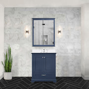 Navy Blue Single Bath Vanity 30 in. W x 22 in. D, with Cultured Marble Top