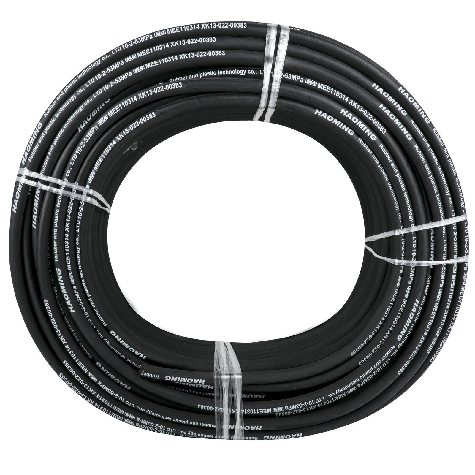 Hydraulic Hose 328 Feet Rubber Hydraulic Hoses with 2 High-Tensile Steel Wire Braid, Inner Diameter 3/8 Inch, 5000 PSI Max, Bulk Hydraulic Hose -40 °F to 250 °F, Hydraulic Oil Flexible Hose