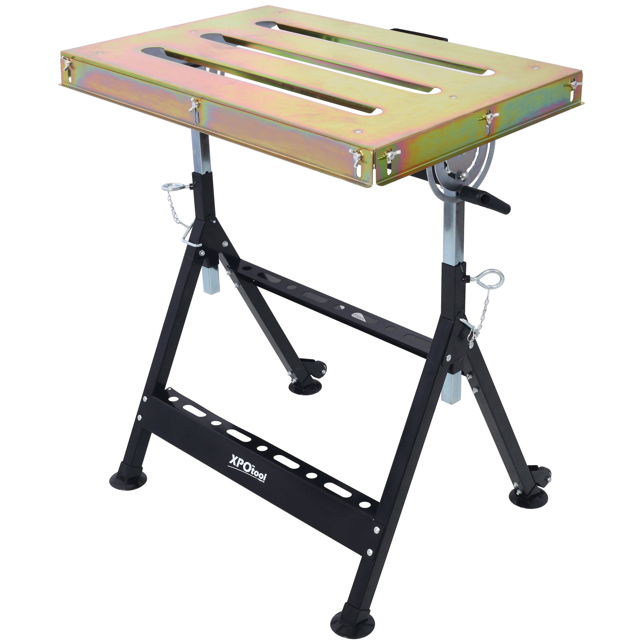 Welding Table 30'x20', 400lbs Load Capacity Steel Welding Workbench Table on Wheels, Folding Work Bench with Three  Slot, , Adjustable Angle & Height