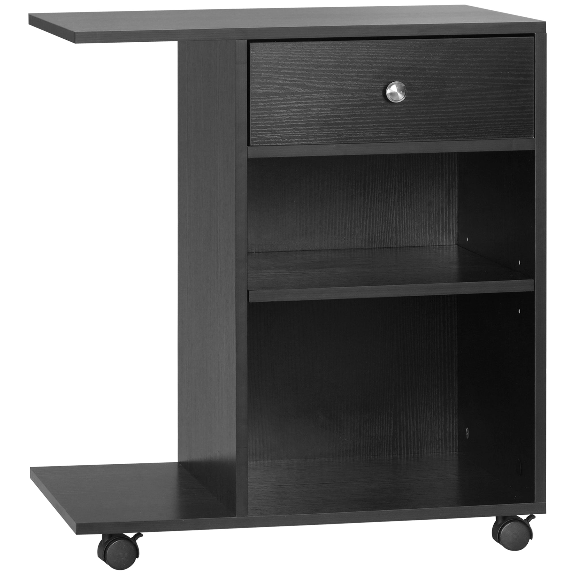 Vinsetto Printer Table Desk, Rolling Cart Stand with Wheels and Adjustable Shelf