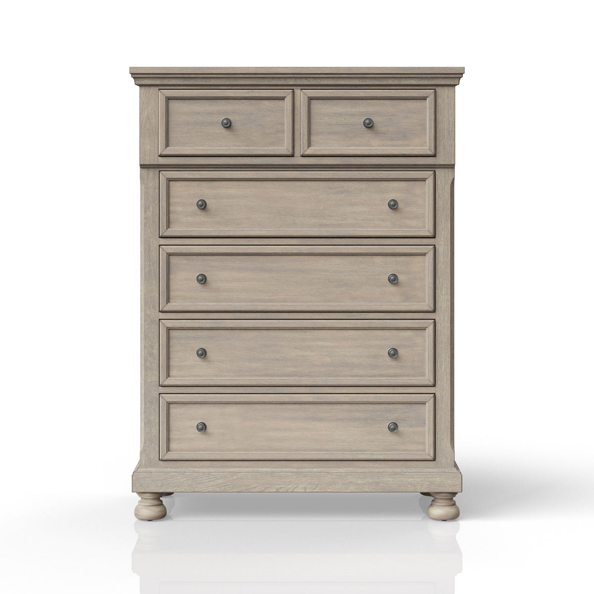 Antique Gray 5 Drawer Chest