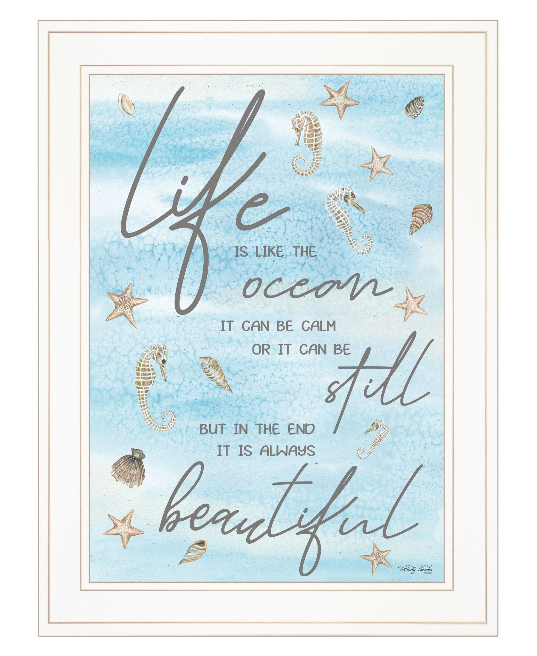 'Life is Like' by Cindy Jacobs, Ready to Hang Framed Print, White Frame