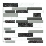 12 in. x 12 in. Vinyl Peel and Stick Wall Tile Backsplash in Gray Marble for Kitchen (10-Pack)