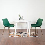 Aufurr Contemporary 3-Piece Dining Set, White Round Dining Table with 2 Chairs