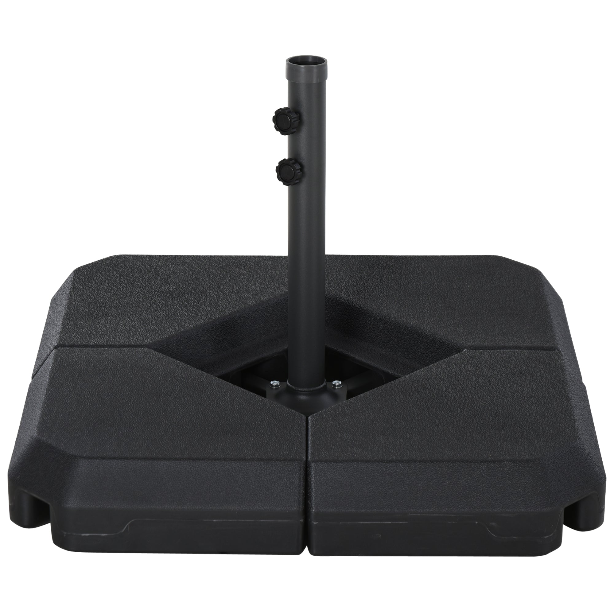 Outsunny 4-Piece Outdoor Patio Offset Umbrella Base Stand Weight Holder w/ Cross Base for Powerful Support, 158lbs Sand or 132lbs Water Filled, Black