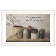 'He is the Potter' By Billy Jacobs, Ready to Hang Framed Print, White Frame
