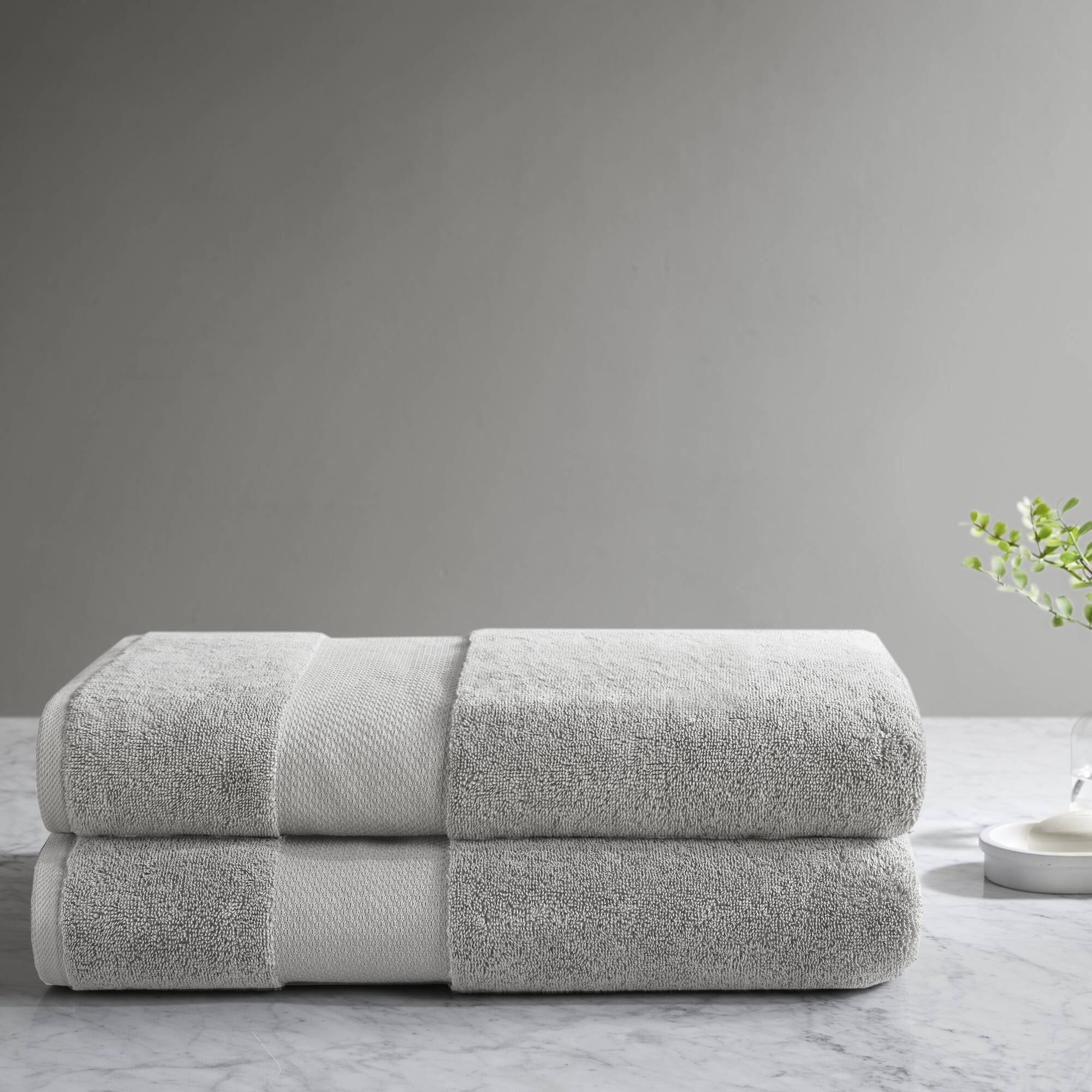 2 PCS 35x70' - 2PK 100% Cotton Bath Sheet Set Grey