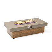 48_inch Iron Fire Pit Table with Wood Grain
