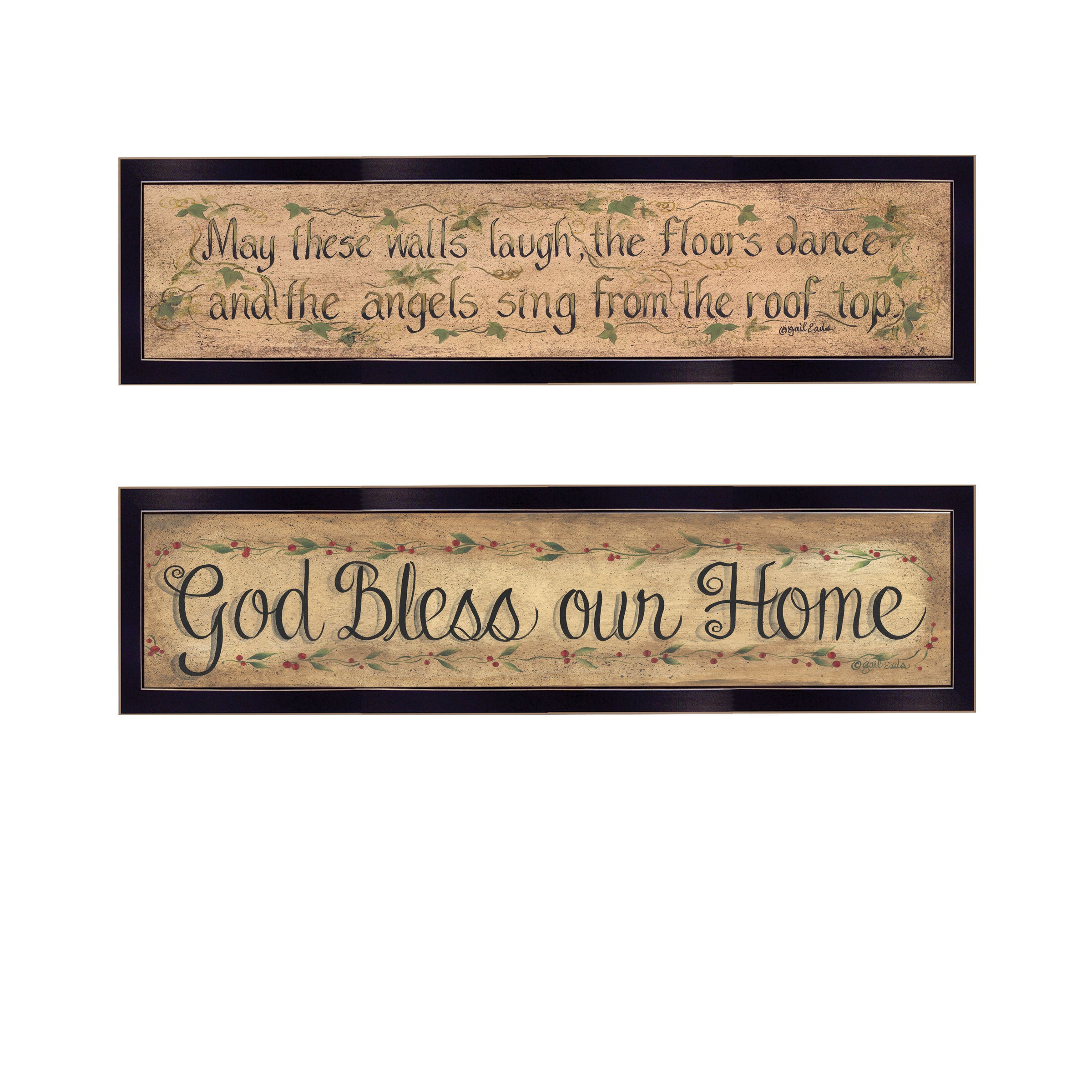 'Blessed Home' 2-Piece Vignette by Gail Eads, Black Frame