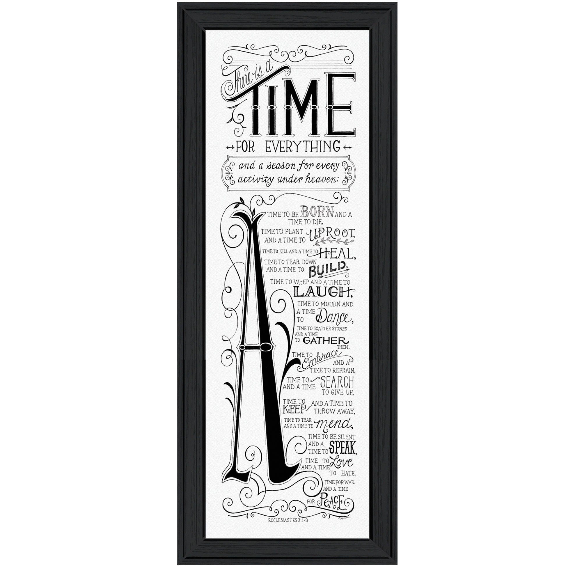 'Time for Everything' By Deb Strain, Printed Wall Art, Ready To Hang Framed Poster, Black Frame