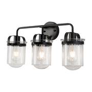 3-Light with Clear Glass Shade, Modern Sconce,  Industrial Indoor  Light Fixture for Bathroom Living Room Bedroom Over Kitchen Sink, E26 Socket,  [No Bulb]