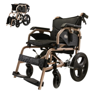 Lightweight Foldable Transport Wheelchair for Adults - Square Tube Design with Double Brakes,Adjustable Armrest & Breathable Seat Cushion - Ideal for Elderly,Disabled & Post-surgery Recovery,Gold