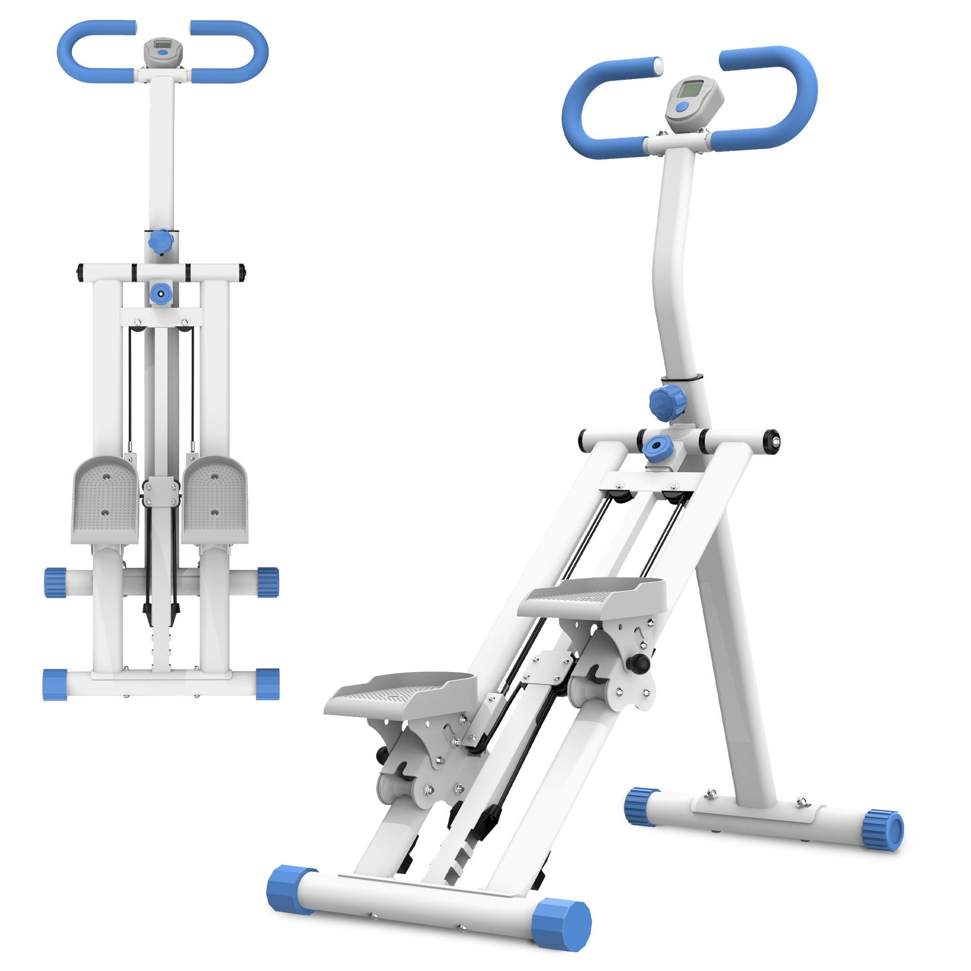 Stair Stepper with resistance Home-Upgrade Vertical Climber Workout Machine for Full-Body Exercise Climber Fitness Equipment with Stable Frame Adjustable Handlebar-Blue