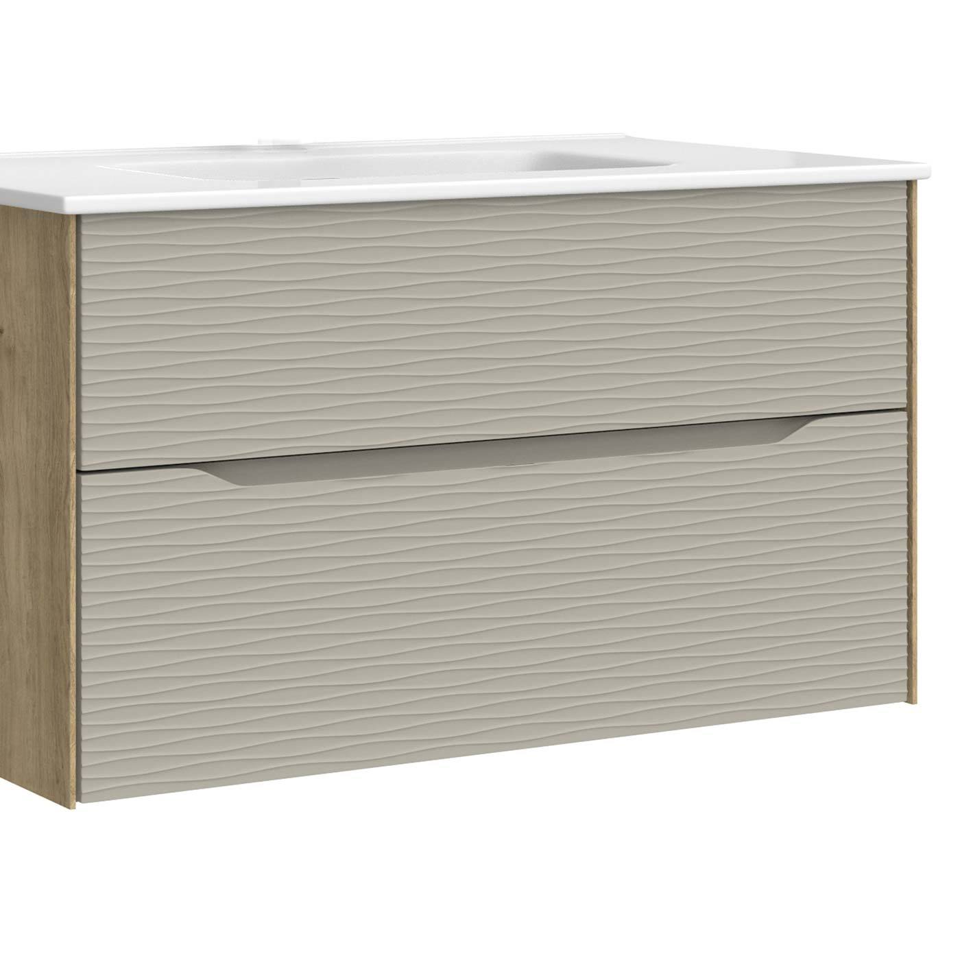 DAX Sahara Vanity Cabinet 40 Oak / Matt Mink w/ Onix Basin