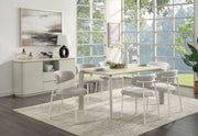 Ingram Ceramic Top & Light Gray Finish Dining Table