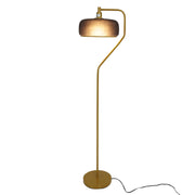 Astris Modern Floor Lamp with Black Sprayed and Gold Finish, 110-120V, Metal Construction, 59 Inches Tall