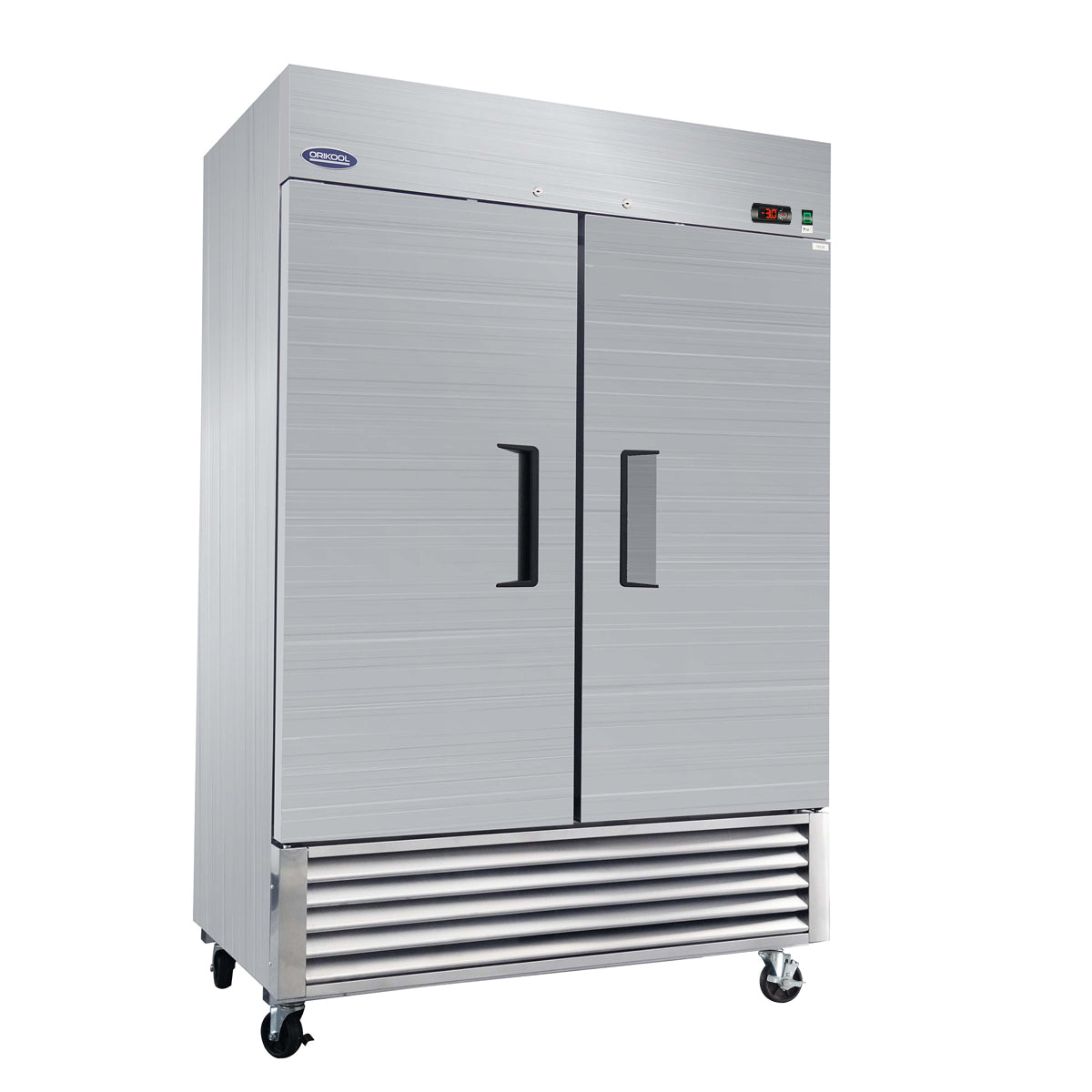ORIKOOL 54' Commercial Freezer 49 Cu.ft with 2 Solid Door Reach-In Freezers Stainless Steel ETL Approved Upright Freeze Storage