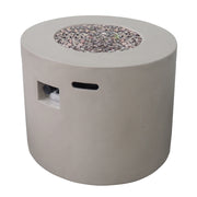 Light Grey Magnesium Oxide 31' Round Fire Pit with 40,000 BTU for Patio Use