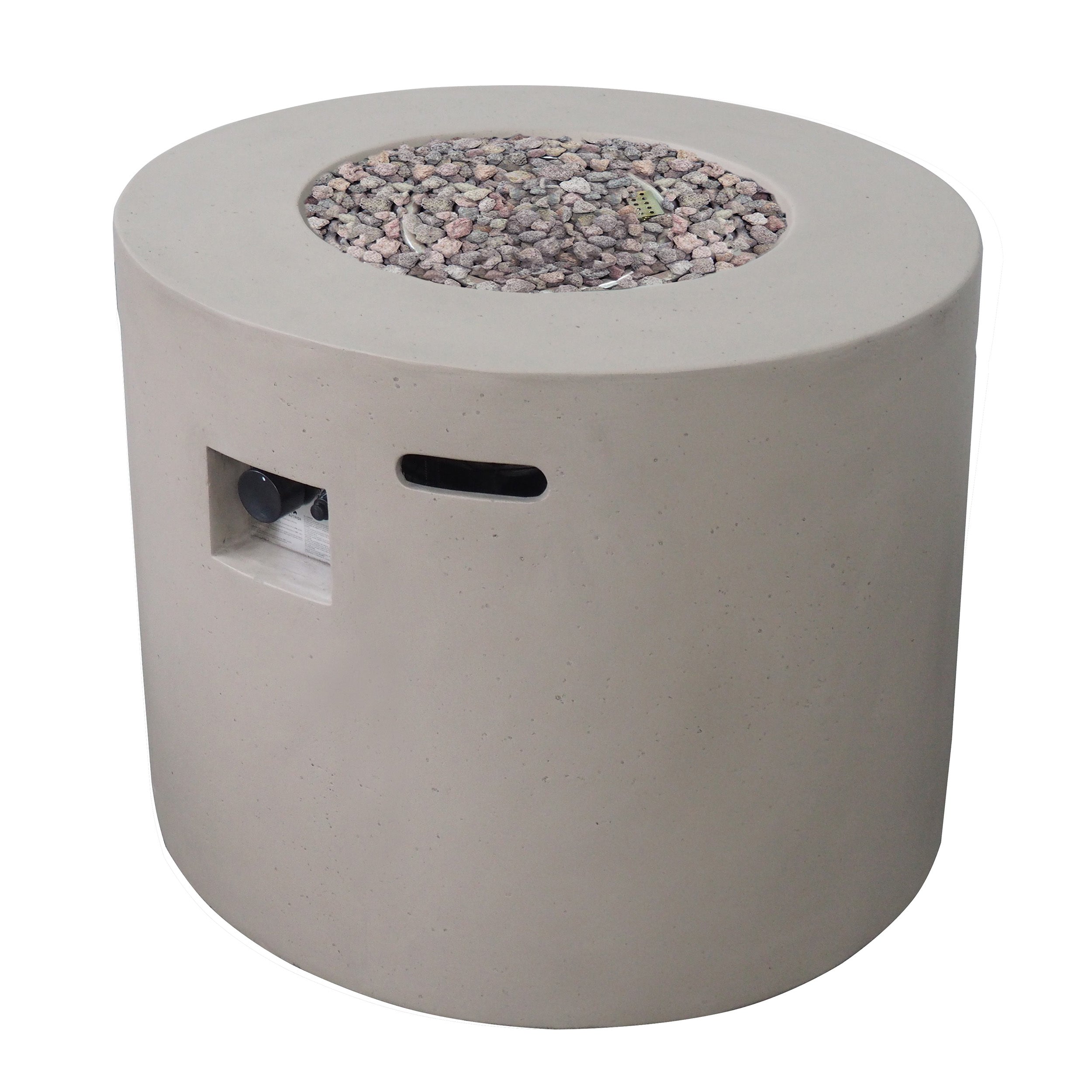 Light Grey Magnesium Oxide 31' Round Fire Pit with 40,000 BTU for Patio Use